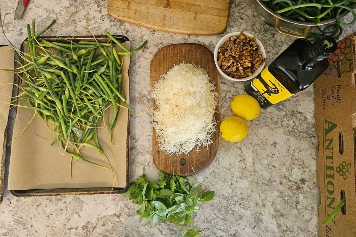 garlic scape pesto