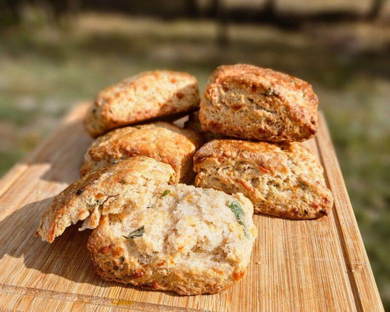Easy Herb and Cheddar Einkorn Biscuits