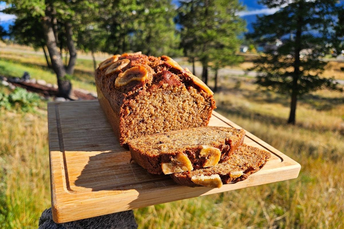 honey sweetened sourdough banana bread