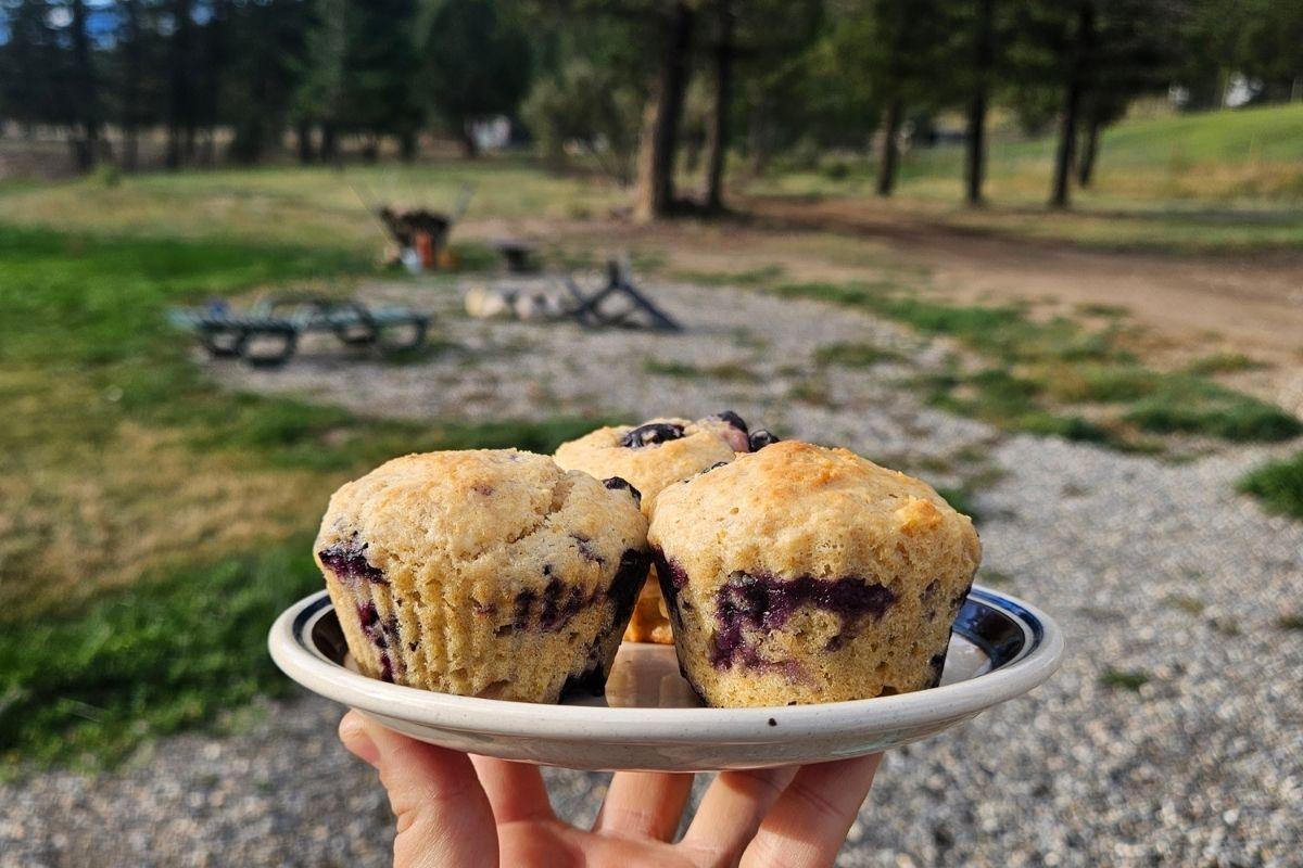 einkorn lemon blueberry muffins