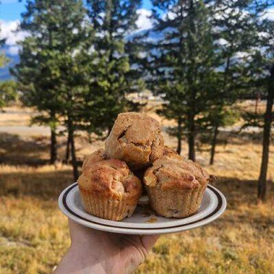 sourdough apple spice muffin