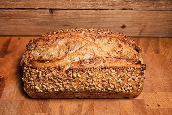 side profile spelt and sunflower sandwich bread
