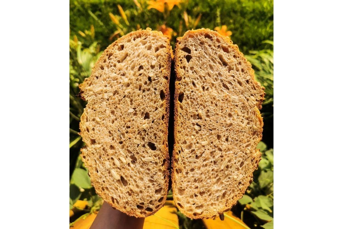 spelt and sunflower sourdough bread