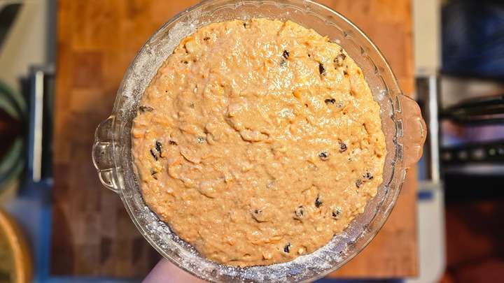 sourdough carrot cake batter